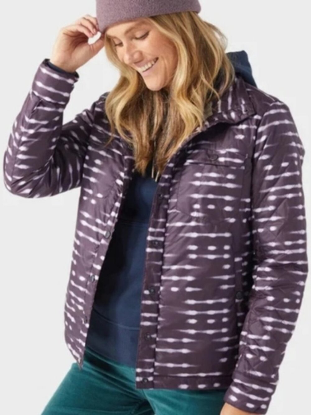 Stio Skycrest Insulated Snap Shirt Jacket - XS in Huckleberry Jam